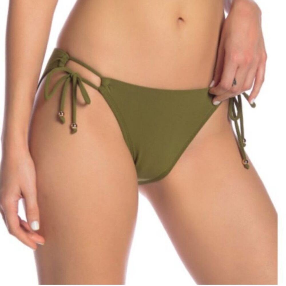 Robin Piccone Luca Swim Bottoms SZ Small NEW Sidetie Bikini Swim Moss Green NWOT
